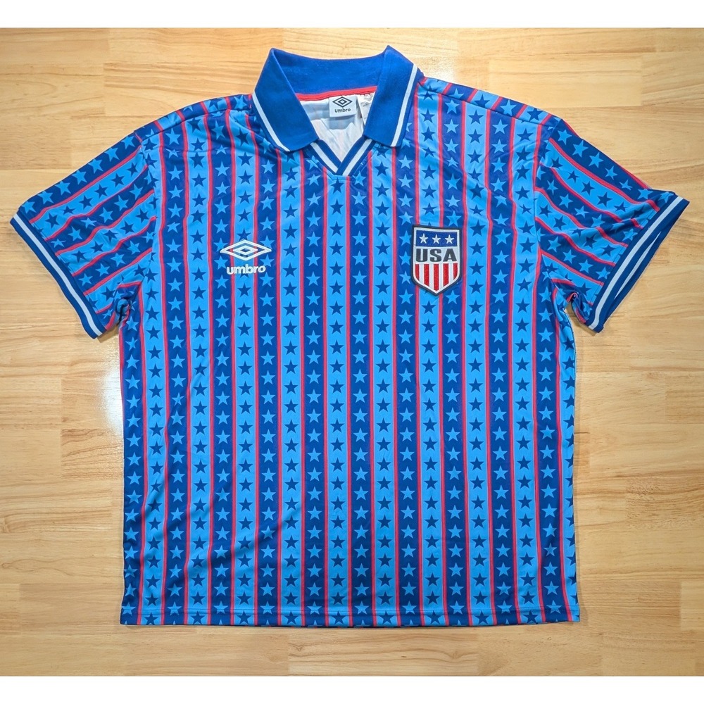 Umbro USA Soccer Jersey XXL Stars Stripes Blue Red World Cup Style NEW